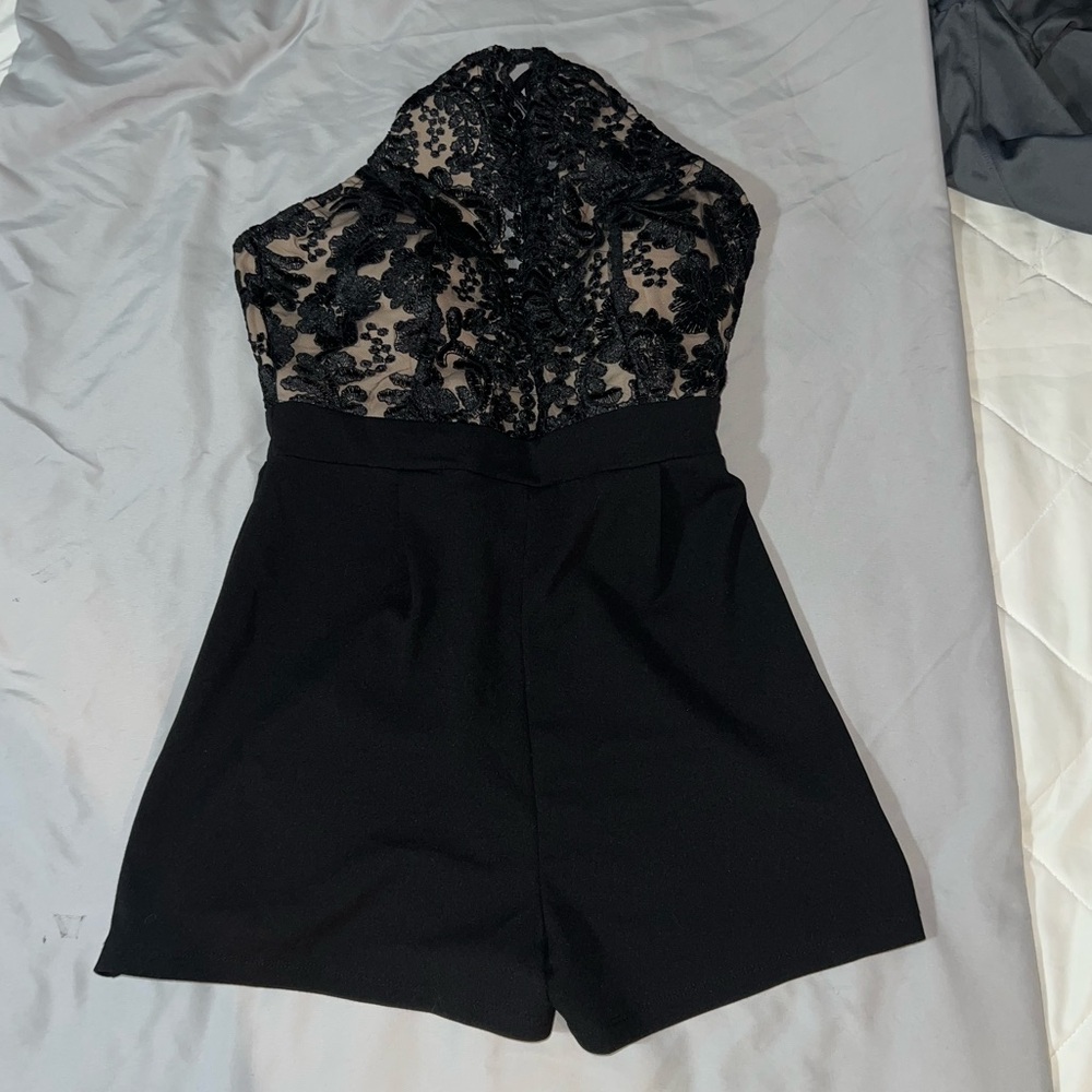 Elegant Black Lace Romper